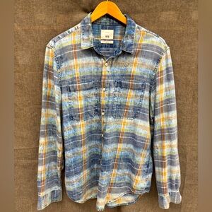 Men’s plaid button down. Soft fabric Zara 1970 inspired